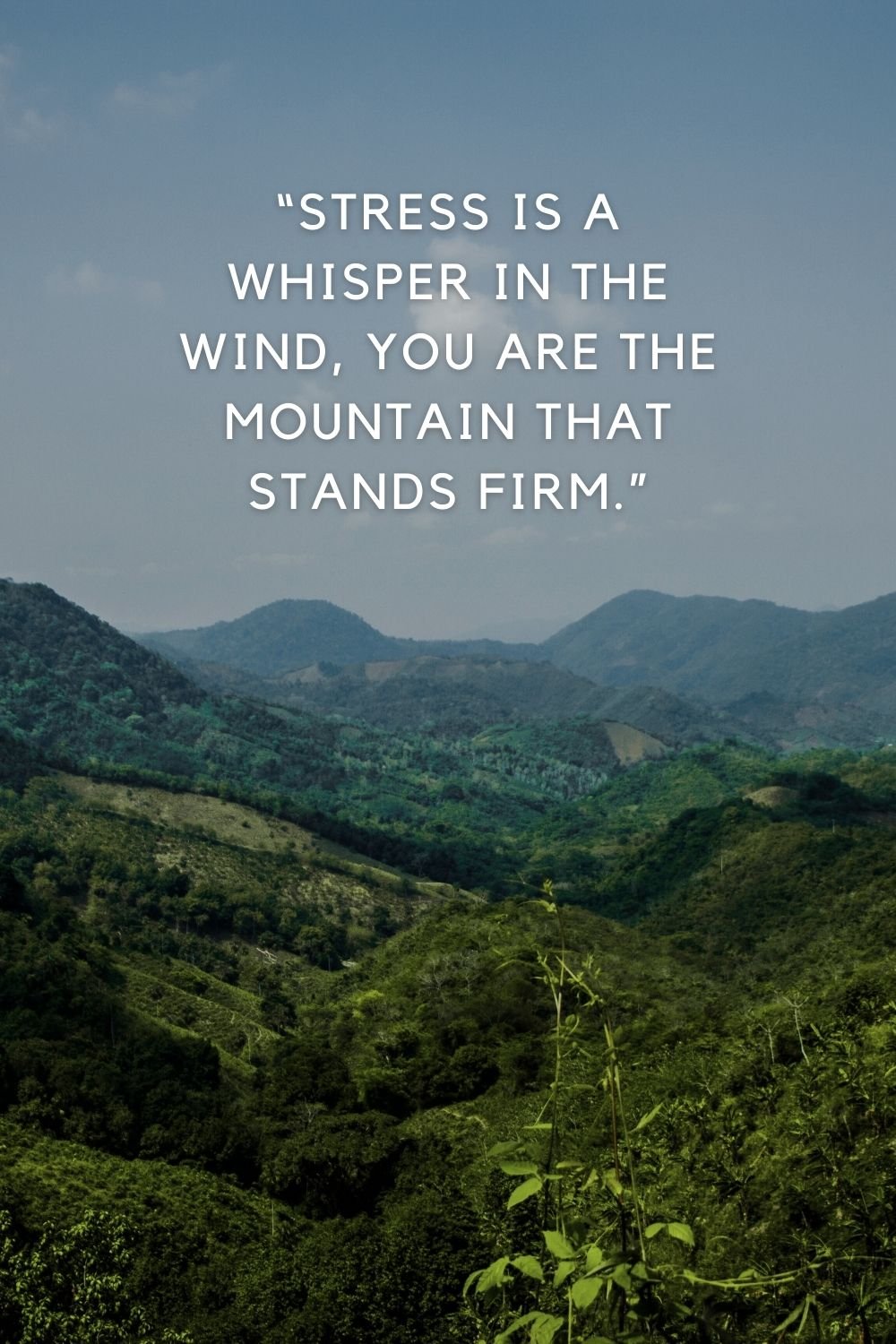 Stress is a whisper in the wind, you are the mountain that stands firm.