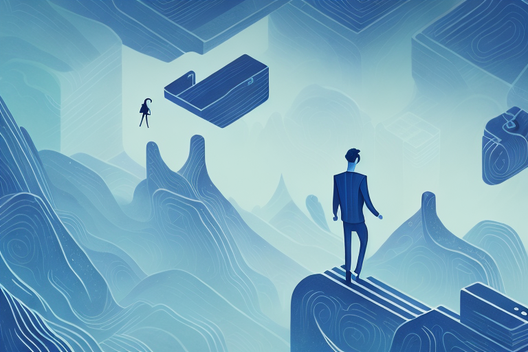 A person being chased by a mysterious figure in a dreamlike setting