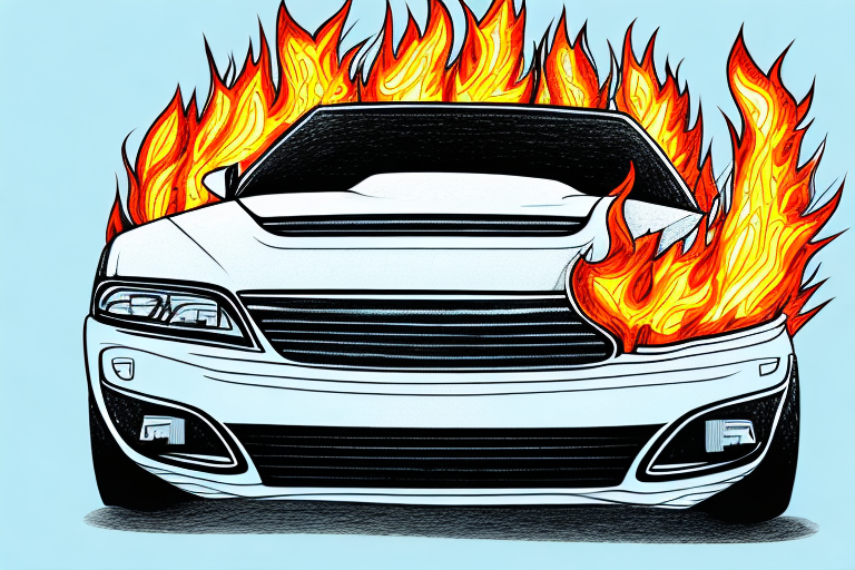 A car engulfed in flames