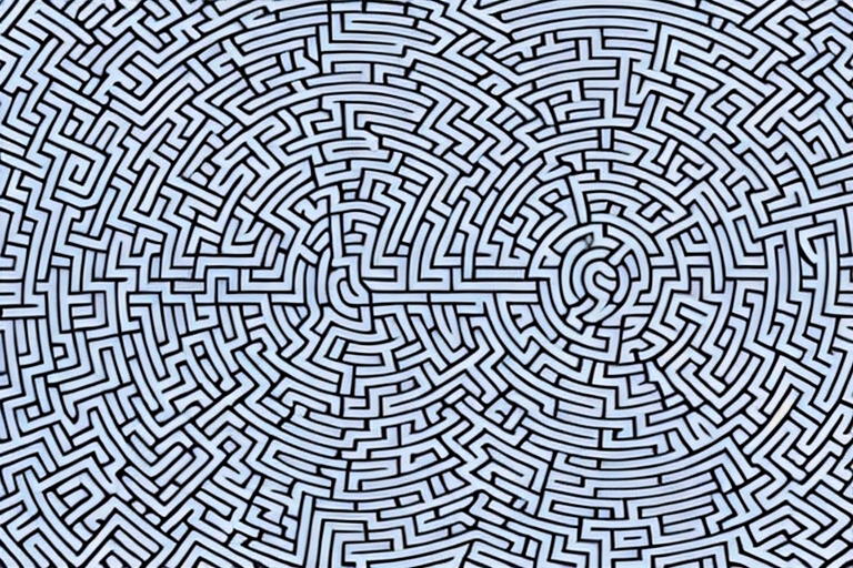 A maze with a winding path and a mysterious entrance