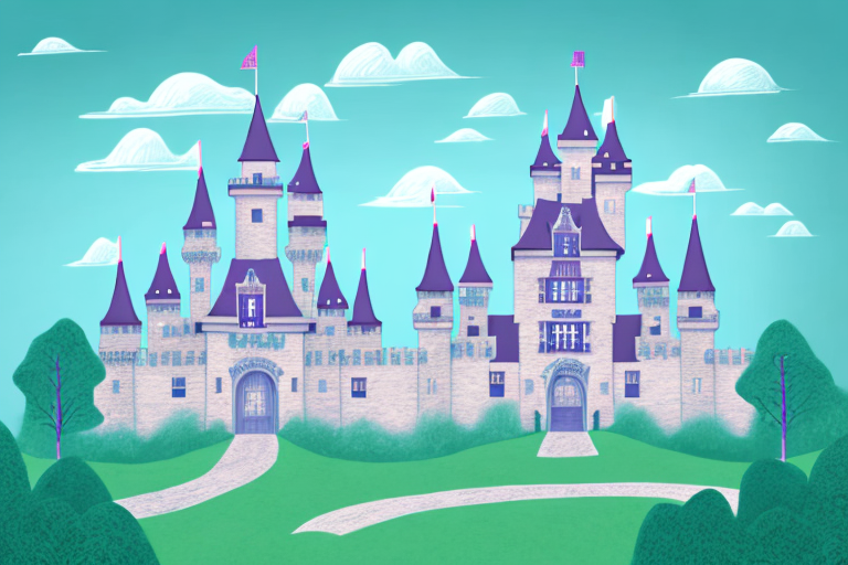 A castle surrounded by a dreamy landscape