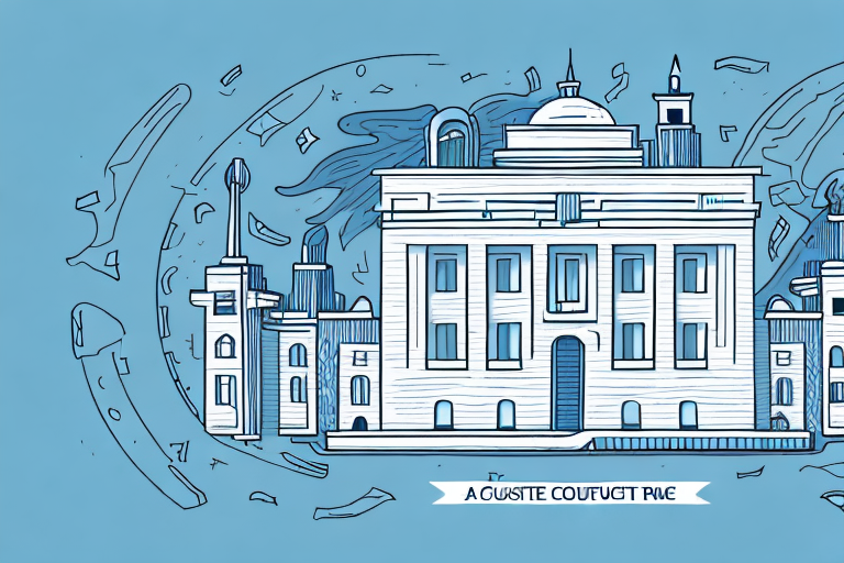A courthouse with a dream-like atmosphere