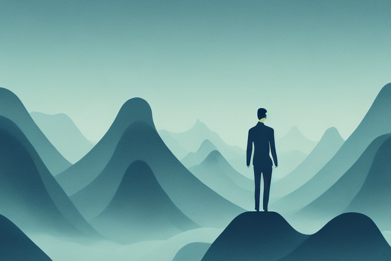 A dreamy landscape with a mysterious figure in the distance