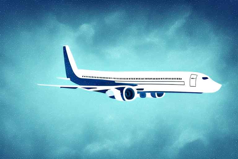 A plane taking off against a backdrop of a night sky