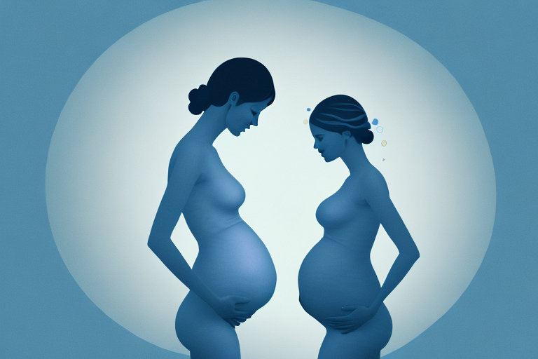 A pregnant woman's silhouette