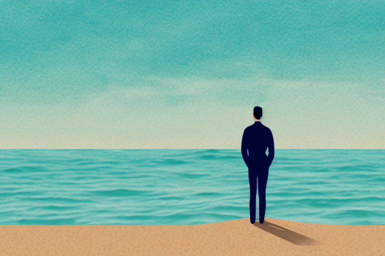 A person standing on a beach