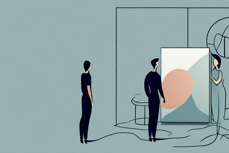 A person standing in front of a full-length mirror