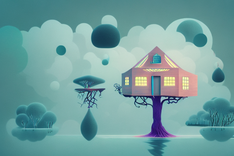 A dreamscape with surreal elements
