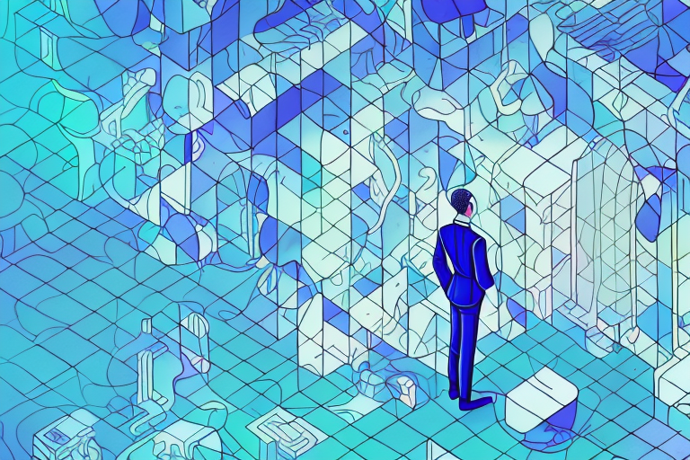 A person in a dream-like environment
