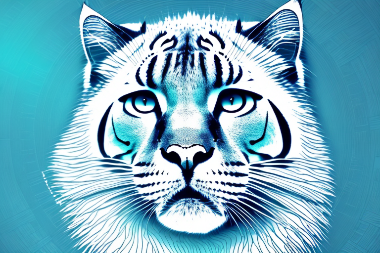 A big cat in a dreamlike setting