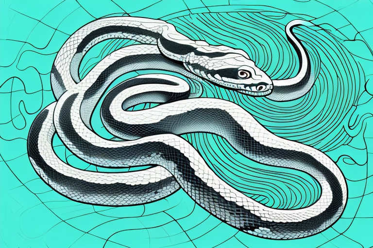 A large snake in a dream-like setting
