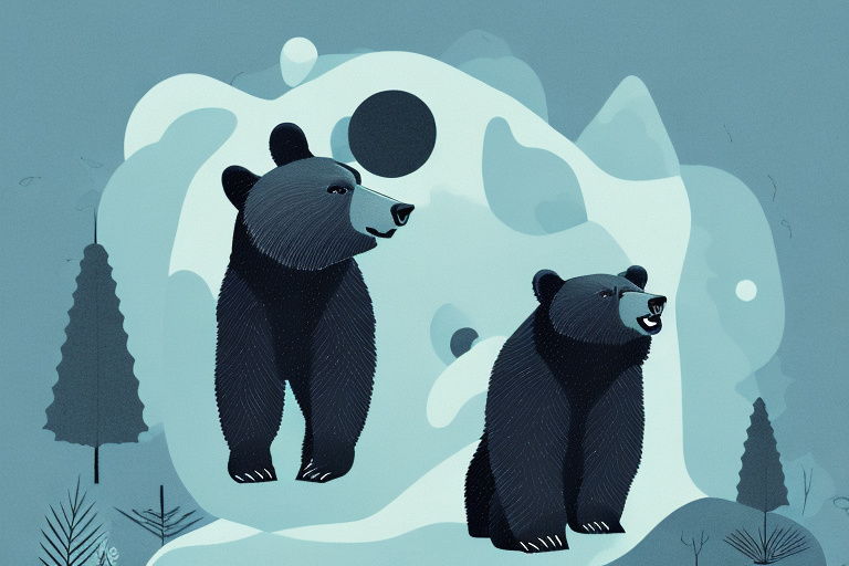 A black bear in a dream-like setting