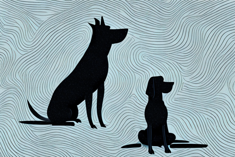 A black dog in a dream-like setting