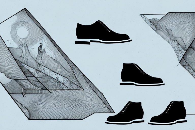 A pair of black shoes in a dream-like setting