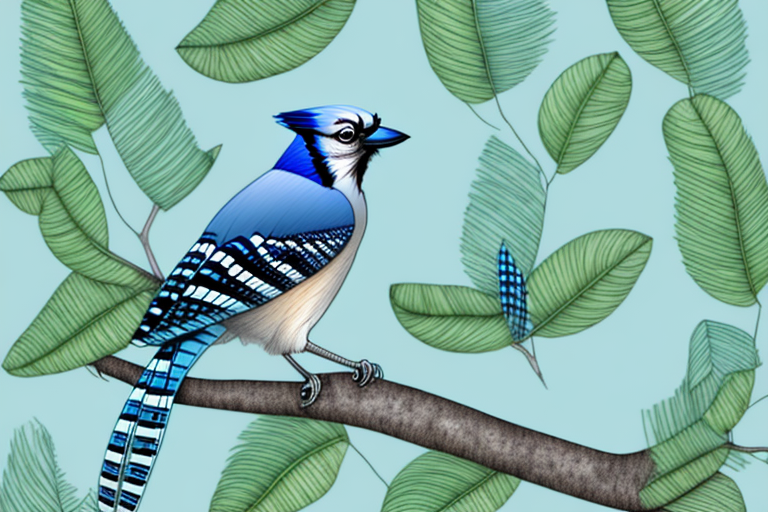 A blue jay perched in a tree