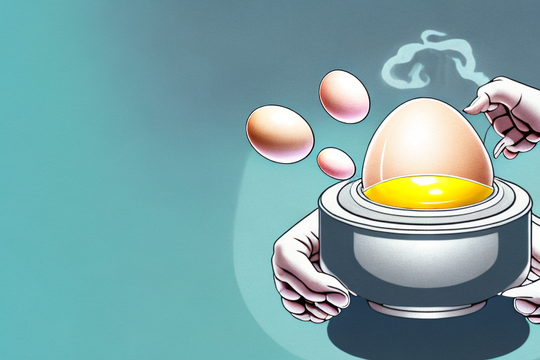 A boiling pot with eggs inside