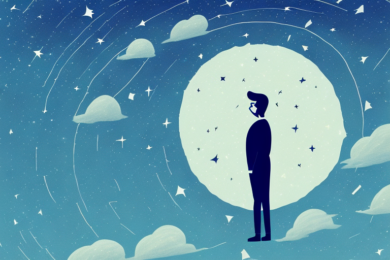 A person looking up at a night sky filled with stars