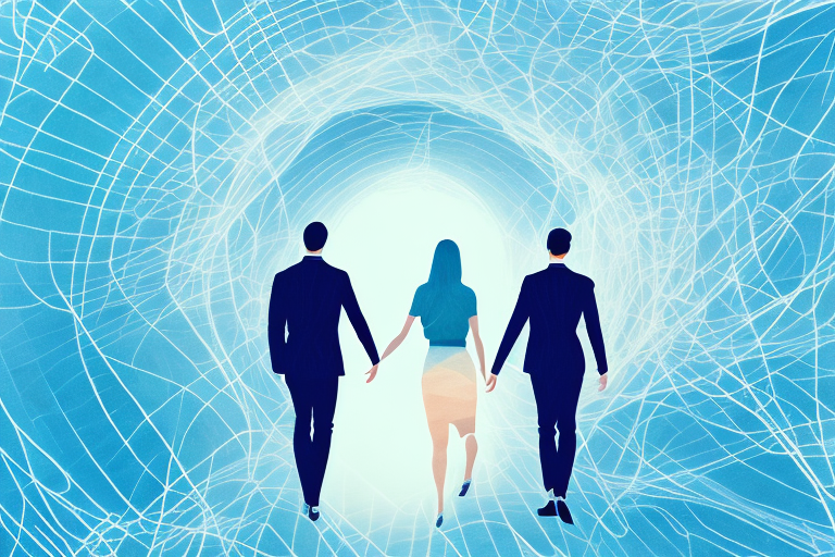 Two people walking away from each other