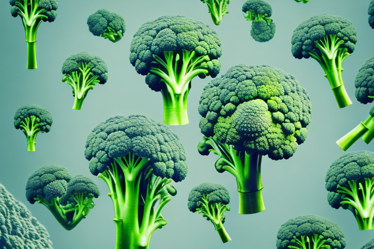 A broccoli plant with a dreamy