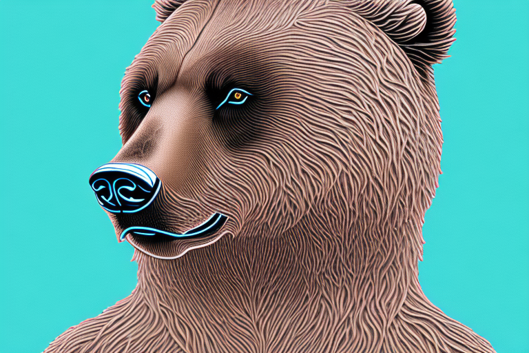 A brown bear in a dream-like setting