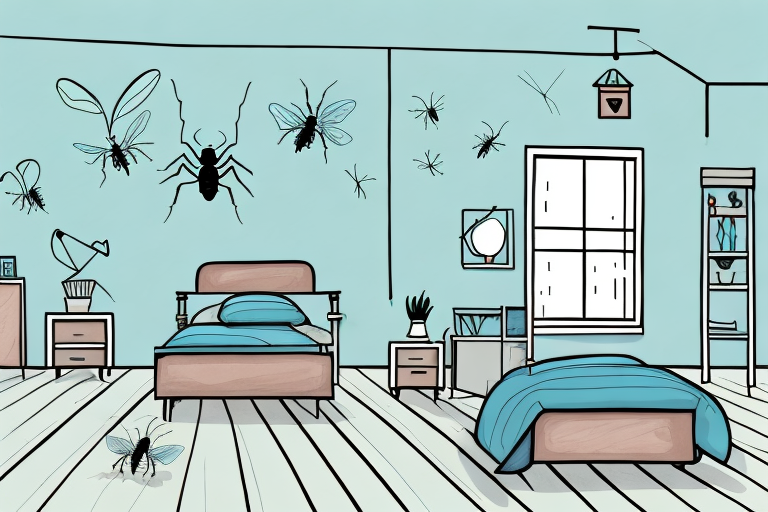 A bug infestation in a bedroom