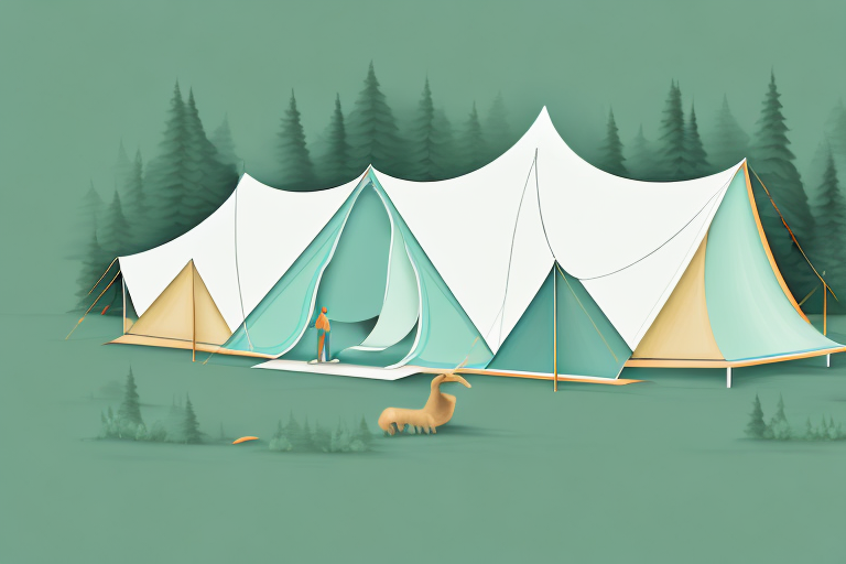 A tent set up in a peaceful outdoor setting