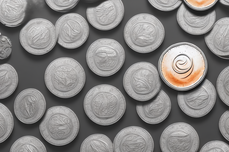 A stack of coins with a dreamy