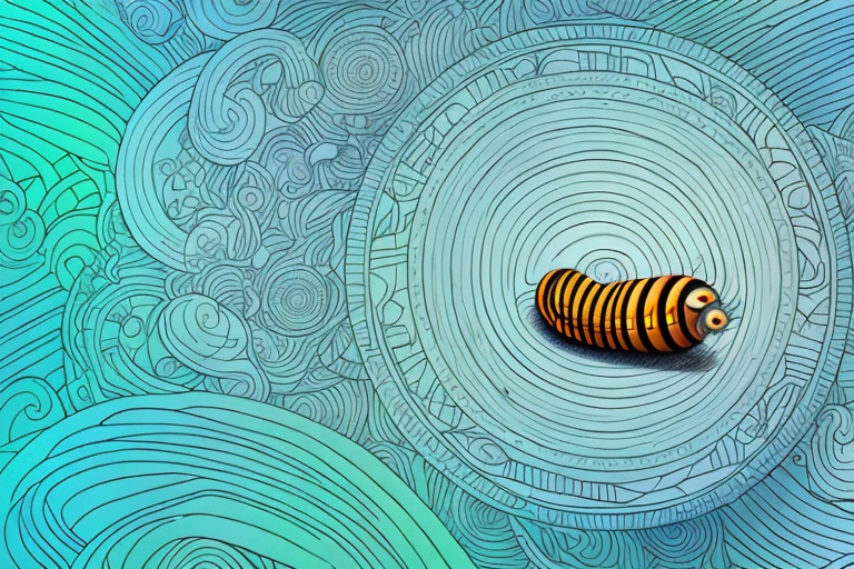 A caterpillar in a dream-like setting