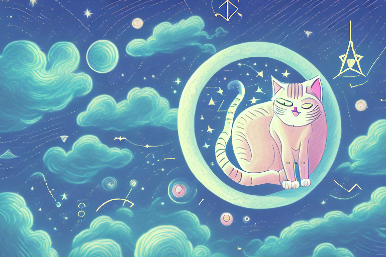 A cat in a dream-like setting