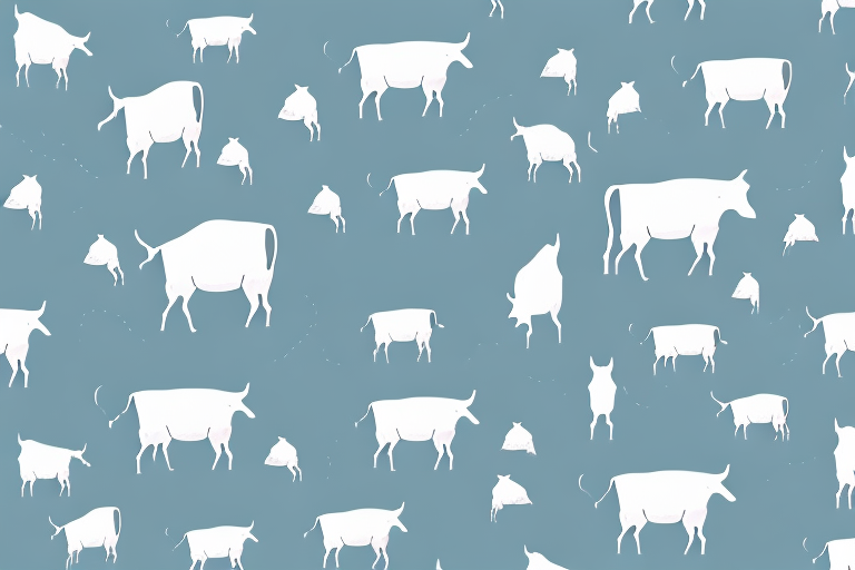 A cow or herd of cows in a dream-like setting