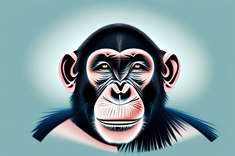 A chimpanzee in a dream-like setting