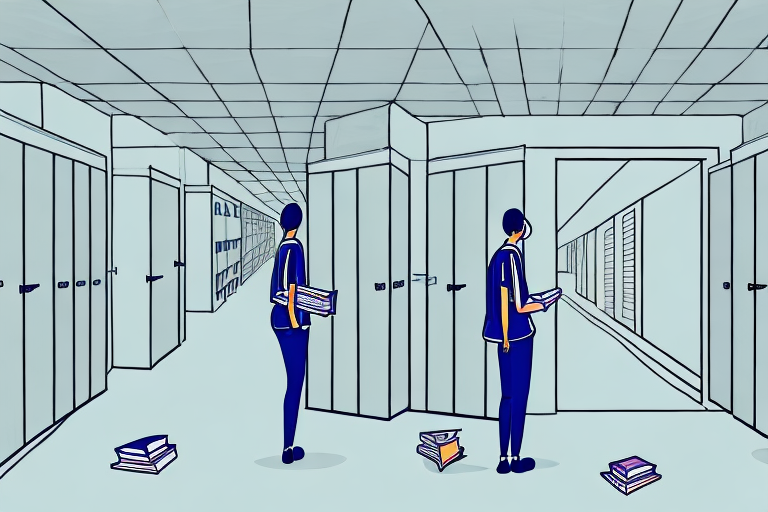 A person dreaming of a school hallway with open lockers and books scattered on the floor