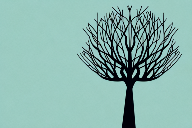 A tree with branches reaching up to the sky