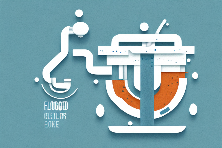 A clogged toilet overflowing with water