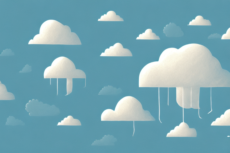 A dreamy landscape featuring billowing clouds in a variety of shapes and sizes