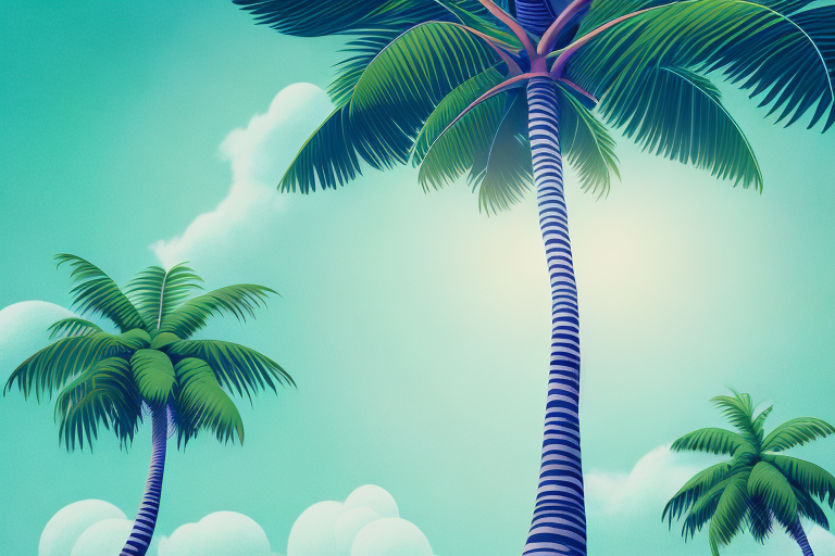 A coconut tree with a dreamy