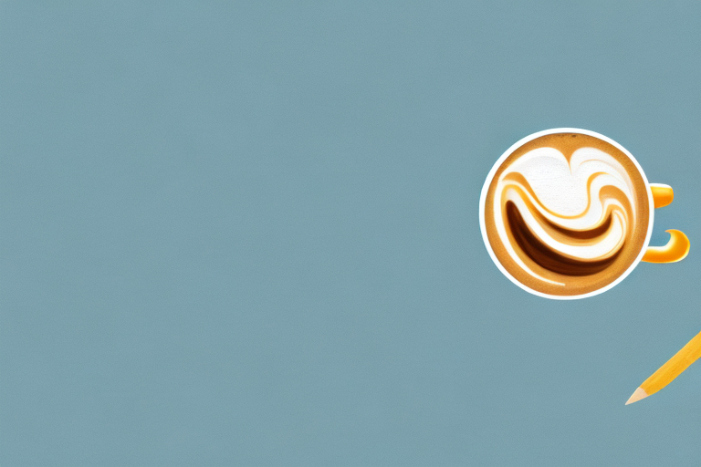 A steaming cup of coffee surrounded by a dream-like landscape