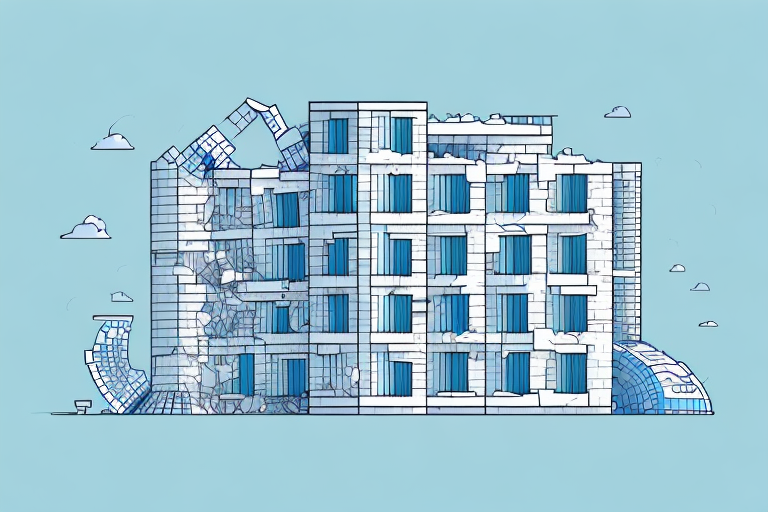 A building in the process of collapsing