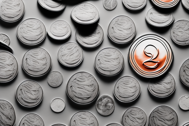 A pile of coins with a dreamy