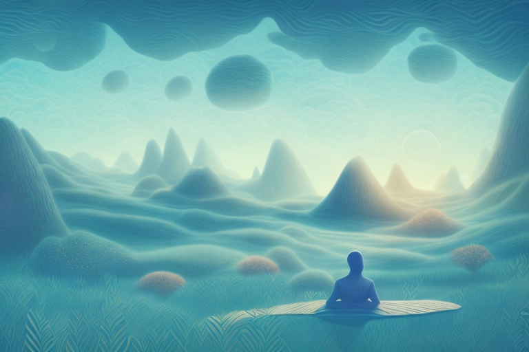 A person sleeping peacefully in a dream-like setting