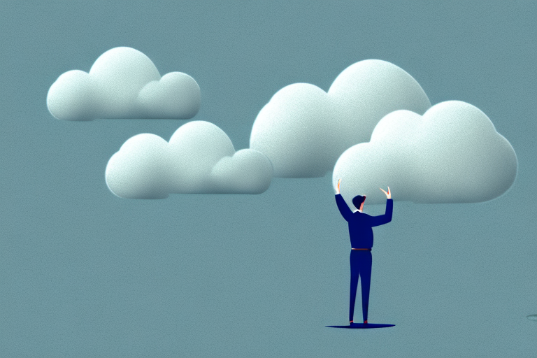 A person dreaming of a cloud of smoke or dust particles