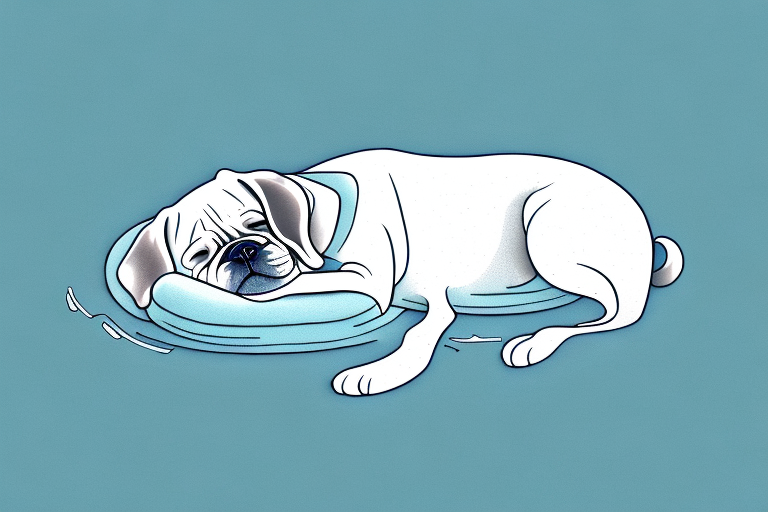 A dog sleeping peacefully in a dream-like setting