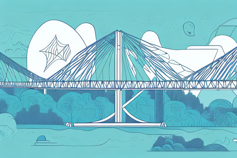 A dreamscape featuring a bridge connecting two sides of a river