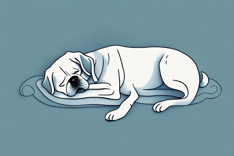 A dog sleeping peacefully in a dream-like setting
