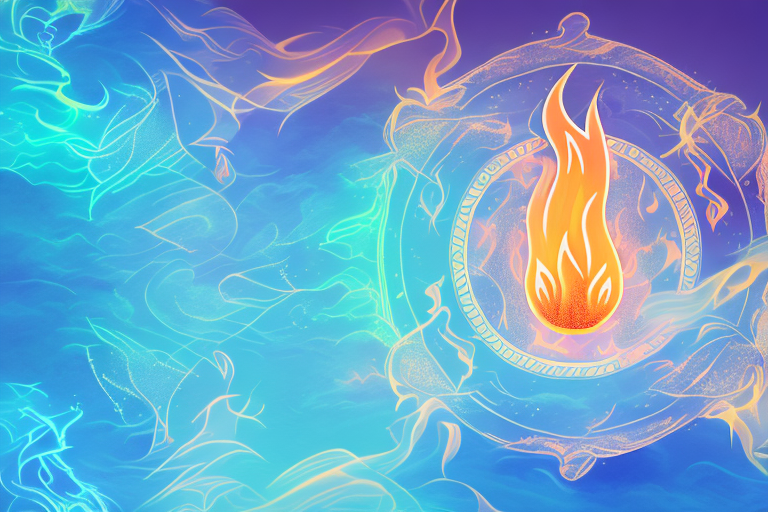 A dreamscape with fire and water elements