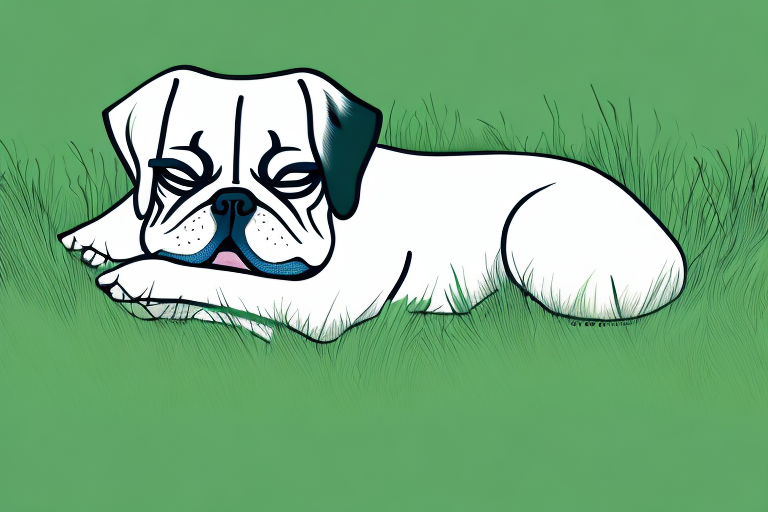 A dog sleeping peacefully in a grassy meadow