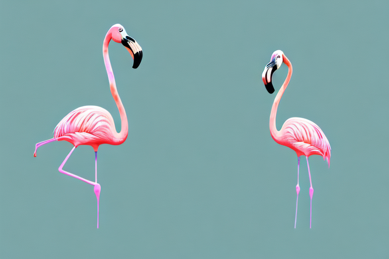 A flamingo standing in a dream-like landscape