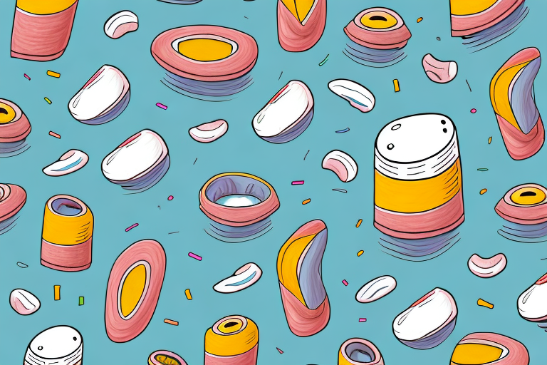 A toilet overflowing with colorful cartoon poop