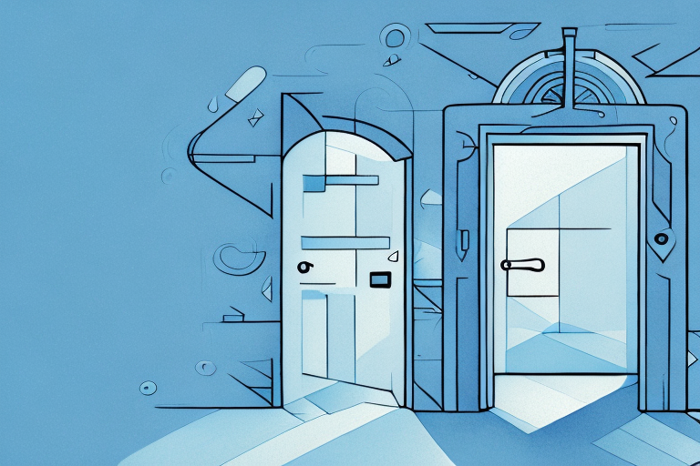 A door in a dream-like setting