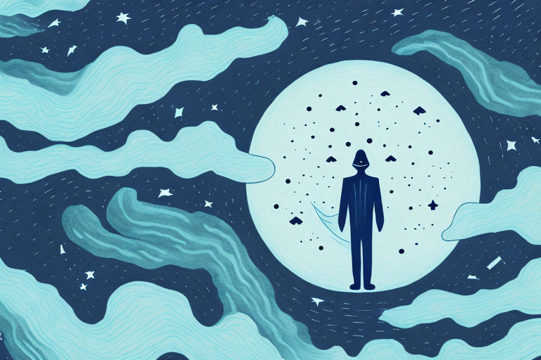 A ghostly figure looming in the night sky